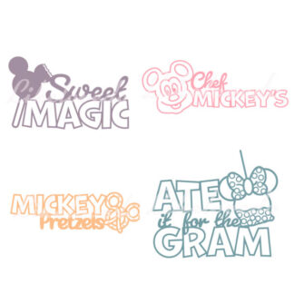 Mickey Mouse Disney food scrapbooking titles