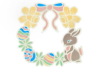 Layered 3D Easter Bunny wreath SVG In 6 layers