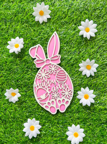 Two layer Happy Easter Egg SVG for Laser cutting and Blade cutting on the xTool  M1 or Silhouette