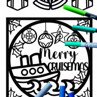 Christmas Cruise Ship Colouring Page
